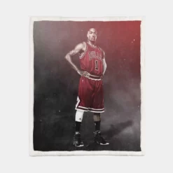 Derrick Rose Chicago Bulls NBA Basketball Player Sherpa Fleece Blanket 1