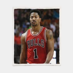 Derrick Rose Top Ranked NBA Basketball Player Sherpa Fleece Blanket 1