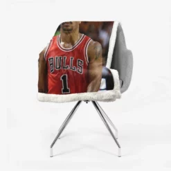 Derrick Rose Top Ranked NBA Basketball Player Sherpa Fleece Blanket 2