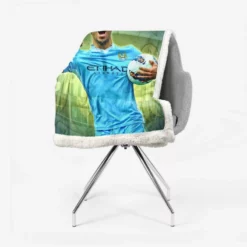 Determined Footballer Player Sergio Aguero Sherpa Fleece Blanket 2