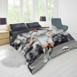 Determined Madrid Footballer Toni Kroos Duvet Cover 1