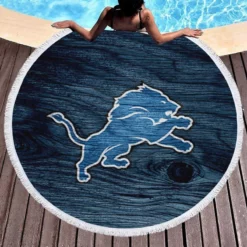 Detroit Lions Exellelant NFL Football Team Round Beach Towel 1