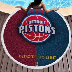 Detroit Pistons Energetic NBA Basketball Club Round Beach Towel 1