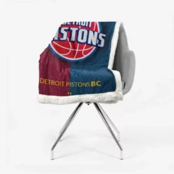 Detroit Pistons Energetic NBA Basketball Club Sherpa Fleece Blanket 2