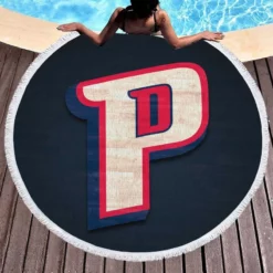 Detroit Pistons Exellelant NBA Basketball Team Round Beach Towel 1