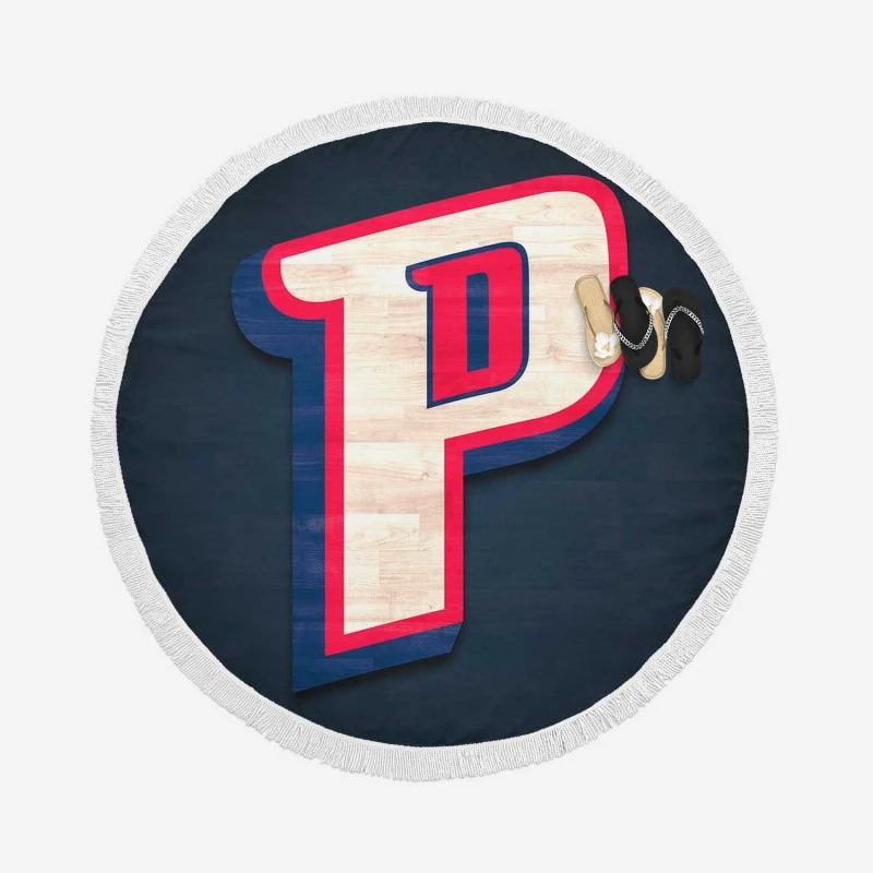 Detroit Pistons Exellelant NBA Basketball Team Round Beach Towel