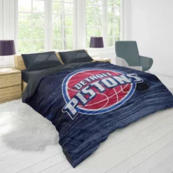 Detroit Pistons Powerful NBA Basketball Club Duvet Cover 1