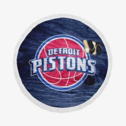 Detroit Pistons Powerful NBA Basketball Club Round Beach Towel