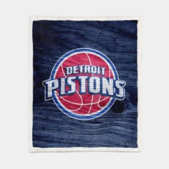 Detroit Pistons Powerful NBA Basketball Club Sherpa Fleece Blanket 1