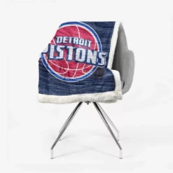 Detroit Pistons Powerful NBA Basketball Club Sherpa Fleece Blanket 2