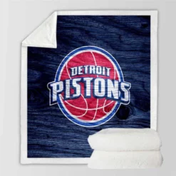 Detroit Pistons Powerful NBA Basketball Club Sherpa Fleece Blanket