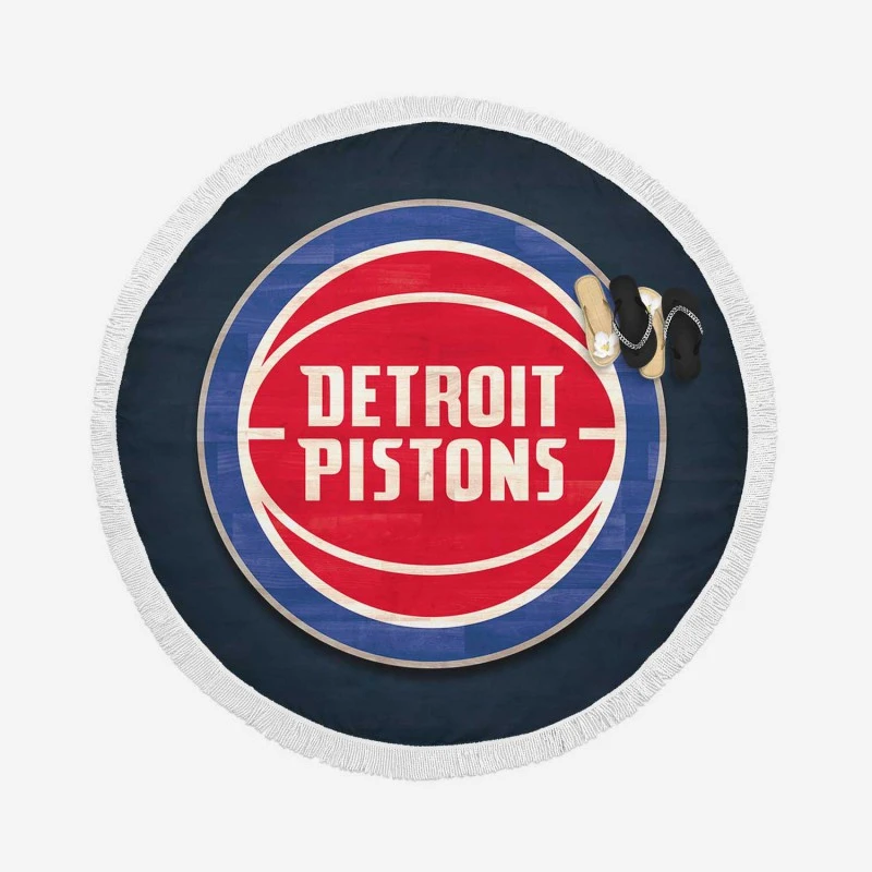 Detroit Pistons Top Ranked NBA Basketball Team Round Beach Towel