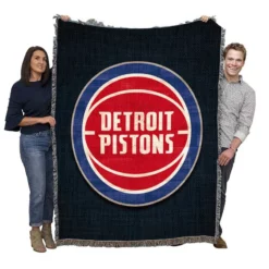 Detroit Pistons Top Ranked NBA Basketball Team Woven Blanket
