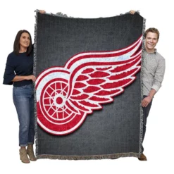 Detroit Red Wings NHL Ice Hockey Team Woven Blanket