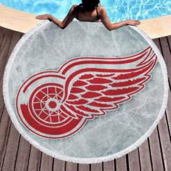 Detroit Red Wings Professional Hockey Club Round Beach Towel 1