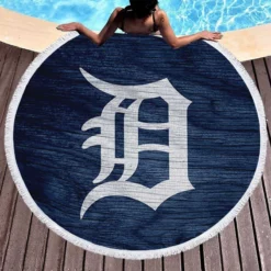 Detroit Tigers Professional MLB Player Round Beach Towel 1