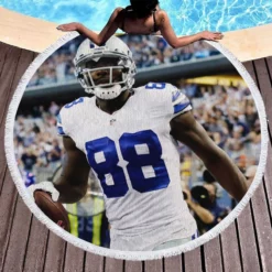 Dez Bryant NFL American Football Player Round Beach Towel 1