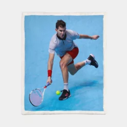 Dominic Thiem Energetic Austrian Tennis Player Sherpa Fleece Blanket 1