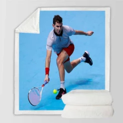 Dominic Thiem Energetic Austrian Tennis Player Sherpa Fleece Blanket