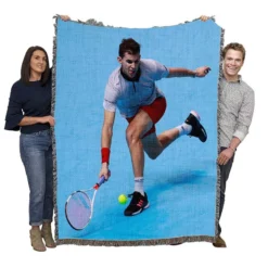 Dominic Thiem Energetic Austrian Tennis Player Woven Blanket