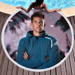 Dominic Thiem Exellelant Austrian Tennis Player Round Beach Towel 1