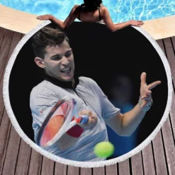 Dominic Thiem Professional Austrian Tennis Player Round Beach Towel 1