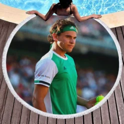 Dominic Thiem Top Ranked Austrian Tennis Player Round Beach Towel 1