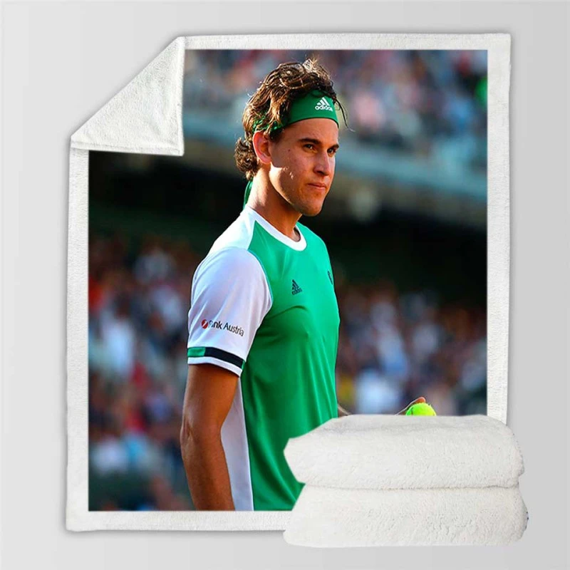 Dominic Thiem Top Ranked Austrian Tennis Player Sherpa Fleece Blanket