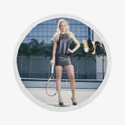 Donna Vekic Croatian Professional Tennis Player Round Beach Towel