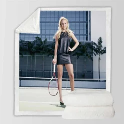 Donna Vekic Croatian Professional Tennis Player Sherpa Fleece Blanket