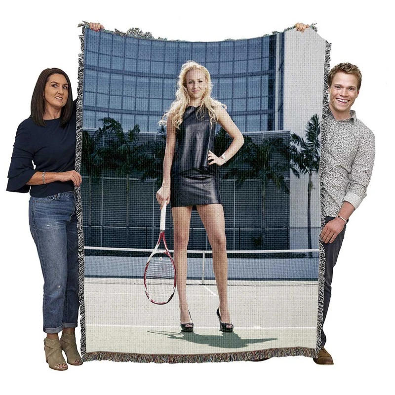 Donna Vekic Croatian Professional Tennis Player Woven Blanket