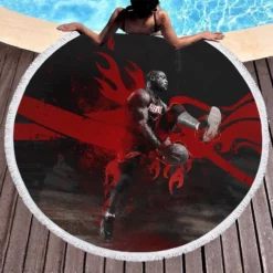 Dwyane Wade Exellelant NBA Basketball Player Round Beach Towel 1