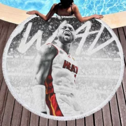 Dwyane Wade NBA Basketball Player Round Beach Towel 1