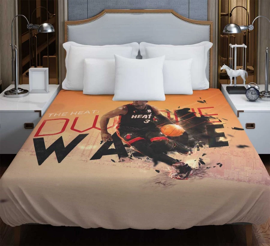 Dwyane Wade Professional NBA Basketball Player Duvet Cover