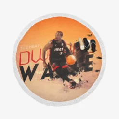 Dwyane Wade Professional NBA Basketball Player Round Beach Towel