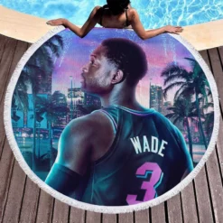 Dwyane Wade in NBA 2K20 Game Round Beach Towel 1