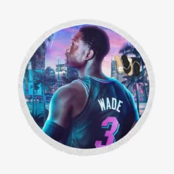 Dwyane Wade in NBA 2K20 Game Round Beach Towel