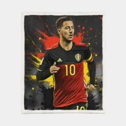 Eden Hazard Awarded Belgium Soccer Player Sherpa Fleece Blanket 1