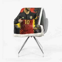 Eden Hazard Awarded Belgium Soccer Player Sherpa Fleece Blanket 2