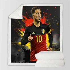 Eden Hazard Awarded Belgium Soccer Player Sherpa Fleece Blanket
