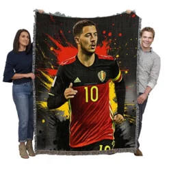 Eden Hazard Awarded Belgium Soccer Player Woven Blanket