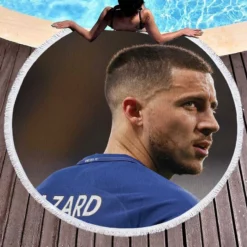 Eden Hazard Awesome Captain in belgium Round Beach Towel 1