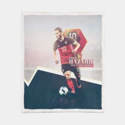 Eden Hazard  Belgium Star Player Sherpa Fleece Blanket 1