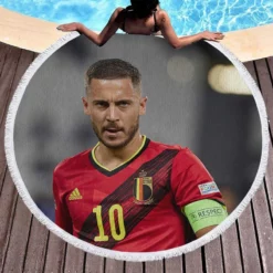 Eden Hazard Best Belgium Captain Round Beach Towel 1