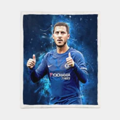 Eden Hazard Chelsea Midfield Football Player Sherpa Fleece Blanket 1