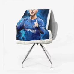 Eden Hazard Chelsea Midfield Football Player Sherpa Fleece Blanket 2