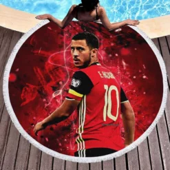 Eden Hazard Excellent Football Player Round Beach Towel 1