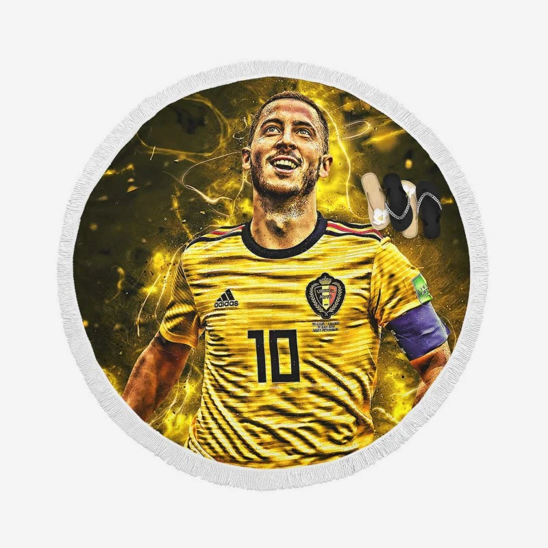 Eden Hazard FIFA World Cup Player Round Beach Towel