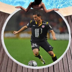 Eden Hazard LOSC LILLE Football Player Round Beach Towel 1