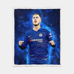 Eden Hazard Popular Chelsea Football Player Sherpa Fleece Blanket 1